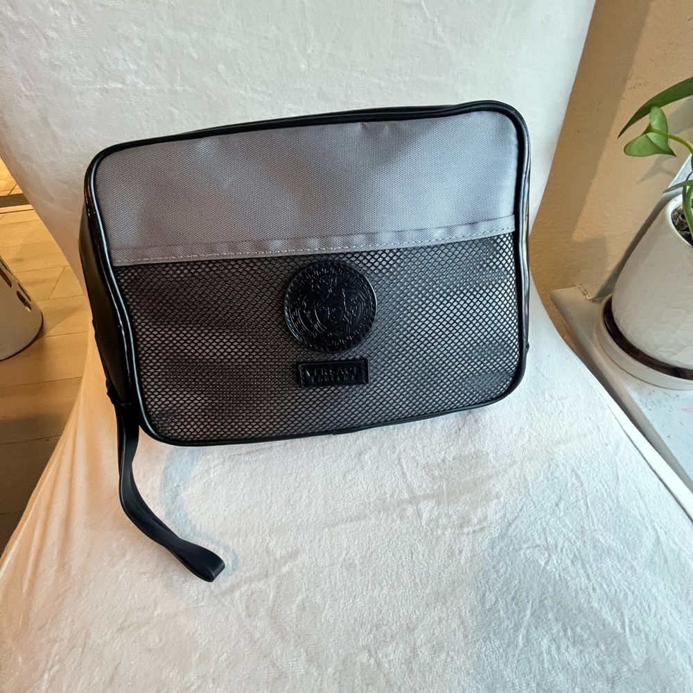 Versace Black and Gray Toiletry‎ Bag New